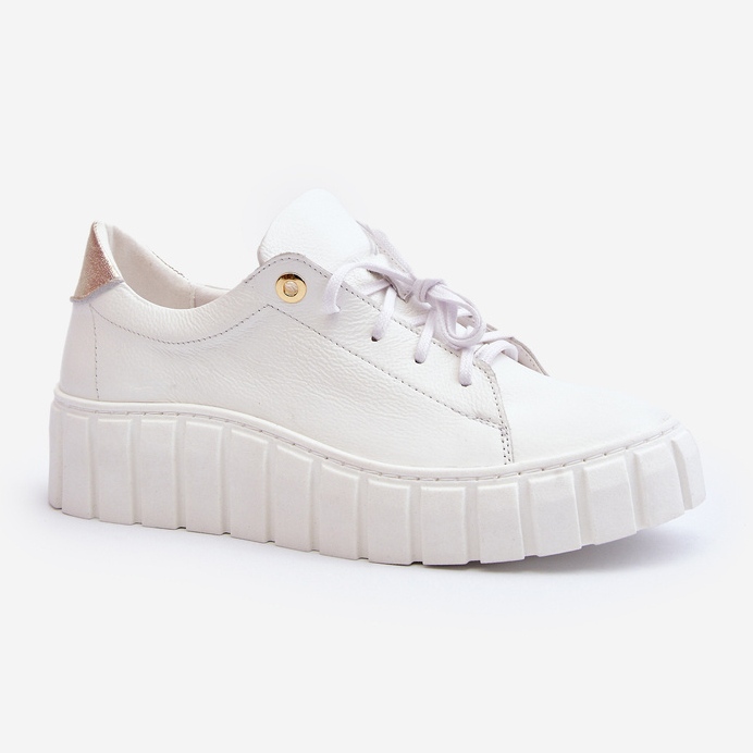 Zazoo 2919 Scarpe da Donna in Pelle con Suola Spessa, Colore Bianco 1