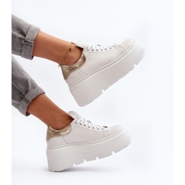 Zazoo 10165 Scarpe sportive da donna su una piattaforma massiccia, bianche bianco 2