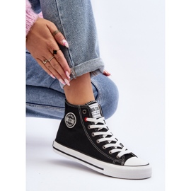 Sneakers alte classiche da donna Big Star T274027 Nere nero 1