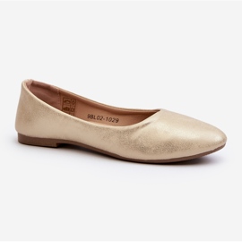 Ballerine classiche in pelle Stacee color oro d'oro 1