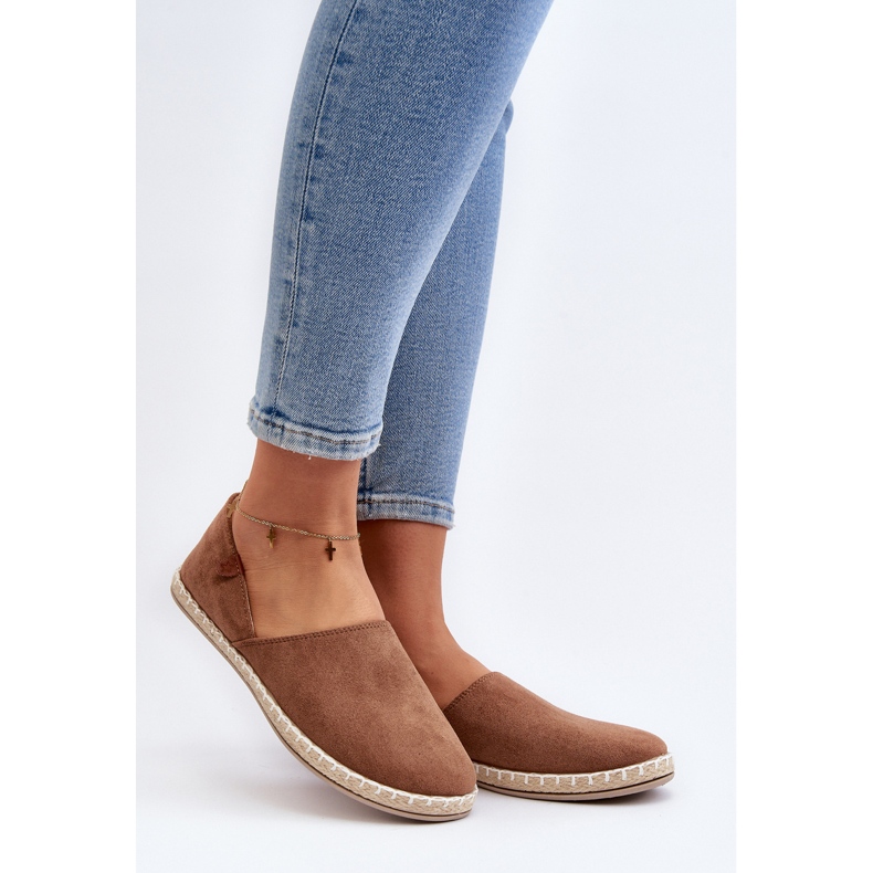 Espadrillas da donna in pelle scamosciata Marrone Vulcano 2