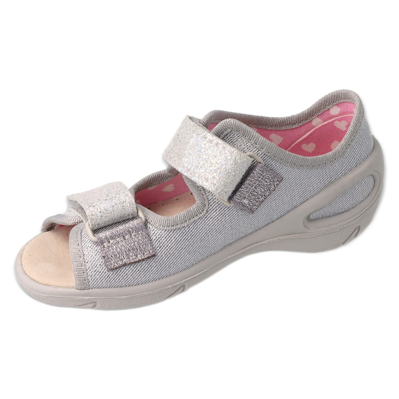 Pantofole per bambini Befado pu 065P179 argento d'argento 1