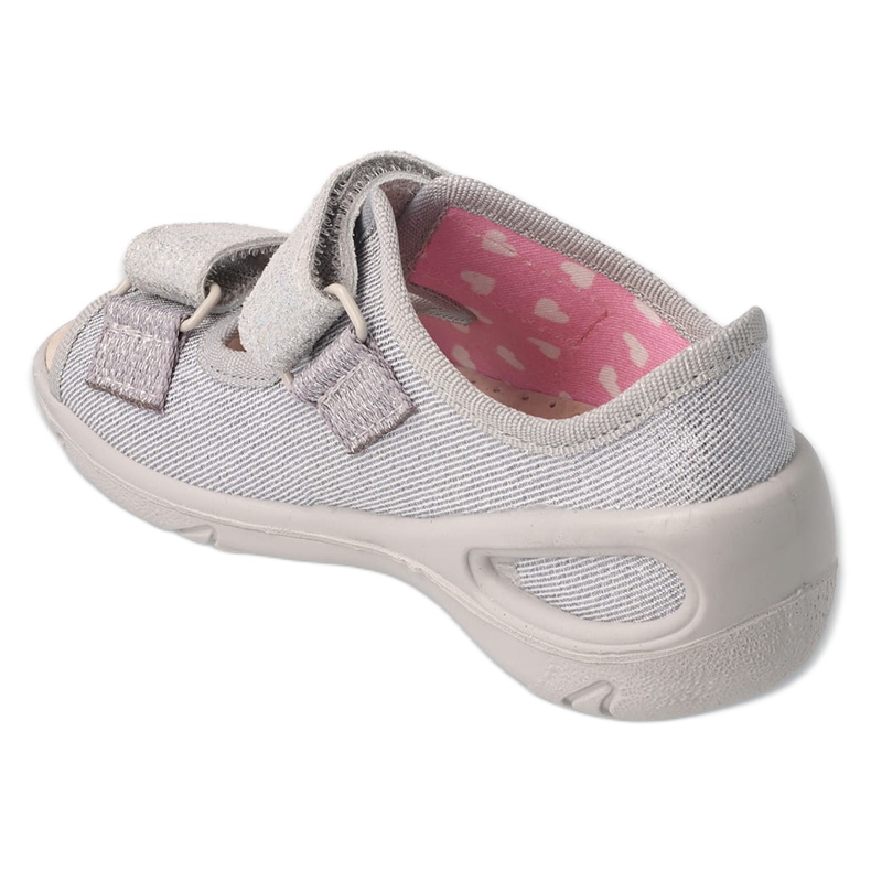 Pantofole per bambini Befado pu 065P179 argento 2