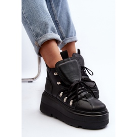 Scarpe sportive da donna in pelle Zazoo 3416 Nere nero 2