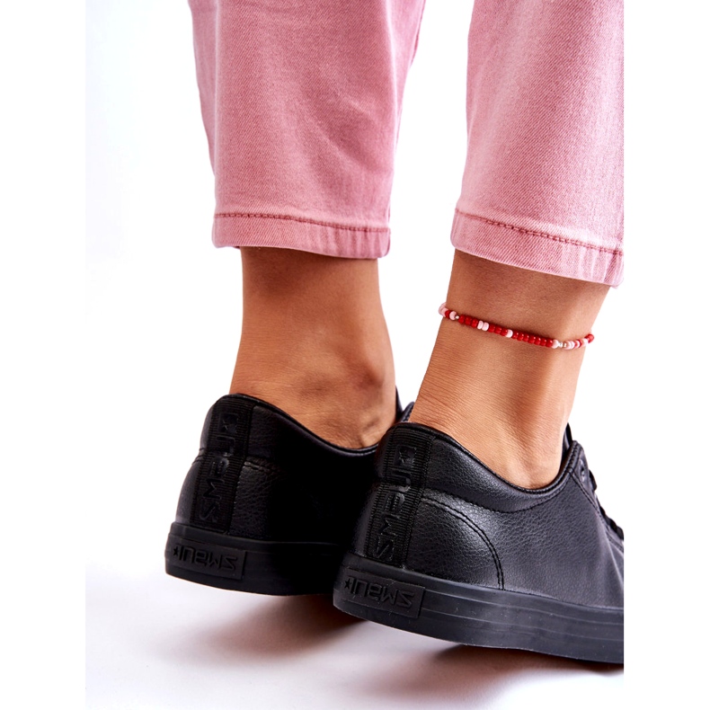 News Sneaker nere classiche in pelle in pelle da donna nero 4