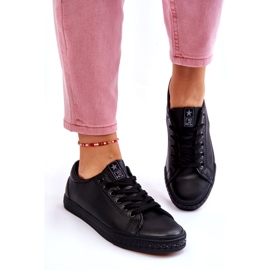 News Sneaker nere classiche in pelle in pelle da donna nero 5