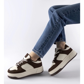 Sneakers marroni sulla piattaforma Crim marrone 1