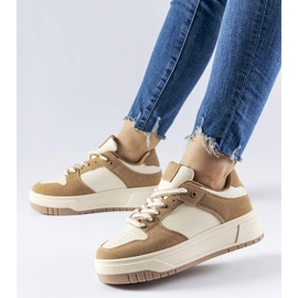 Sneakers beige sulla piattaforma Crim 1