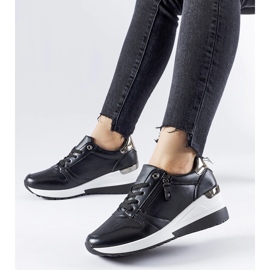 Sneaker nere decorate con cerniera Marietta nero 1