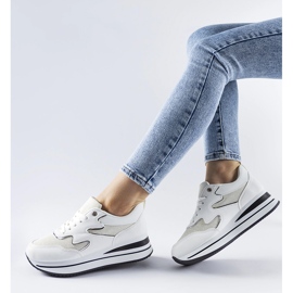 Sneakers bianche con plateau Inès bianco 1