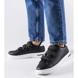 Sneakers nere con chiusura in velcro di Paré nero 1