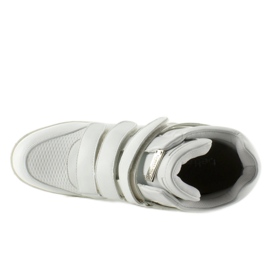 Sneakers viso alte JT35 bianche bianco 2