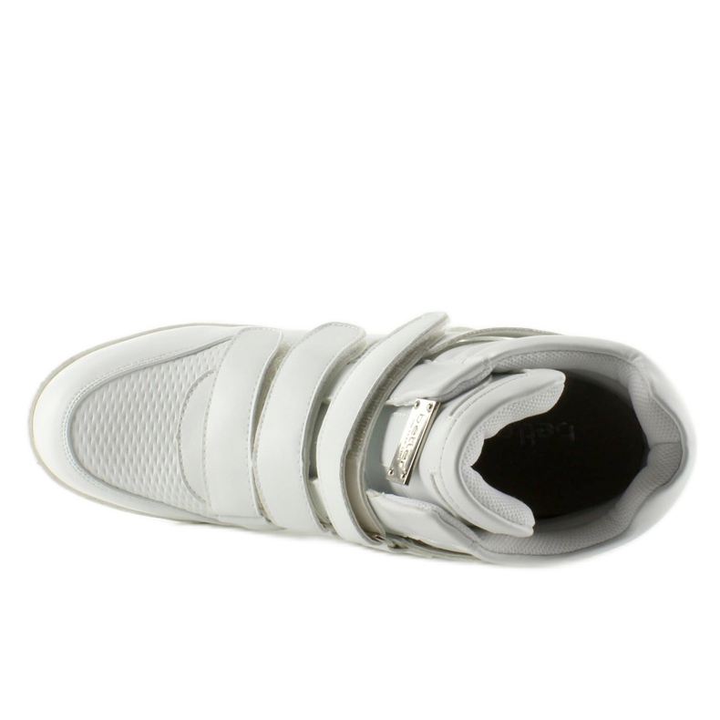 Sneakers viso alte JT35 bianche bianco 2