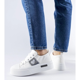 Sneaker Lawton con plateau bianche e argento bianco 1