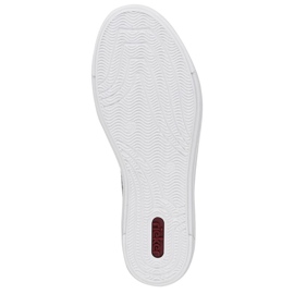 Scarpe sportive da donna comode in pelle traforata, bianche, Rieker L8831-80 bianco 1