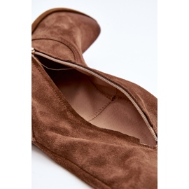 Zazoo 3427 Stivali da cowboy in pelle scamosciata da donna, Marrone 2