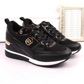 Scarpe con zeppa nere da donna eVento 21PB35-4001 nero 1