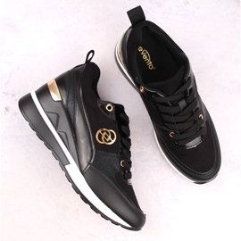 Scarpe con zeppa nere da donna eVento 21PB35-4001 nero 2
