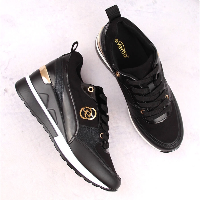 Scarpe con zeppa nere da donna eVento 21PB35-4001 nero 2