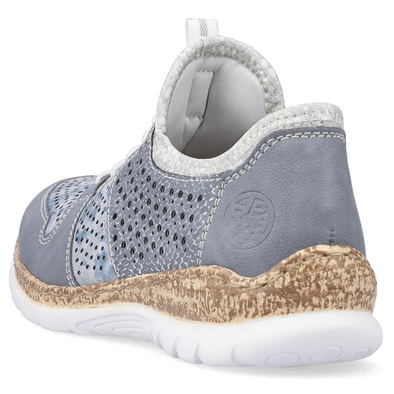 Scarpe da donna traforate blu Rieker N4255-12 1
