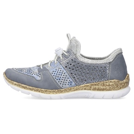 Scarpe da donna traforate blu Rieker N4255-12 2