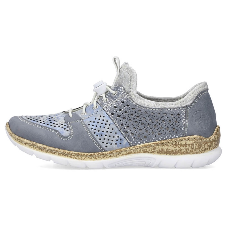 Scarpe da donna traforate blu Rieker N4255-12 2