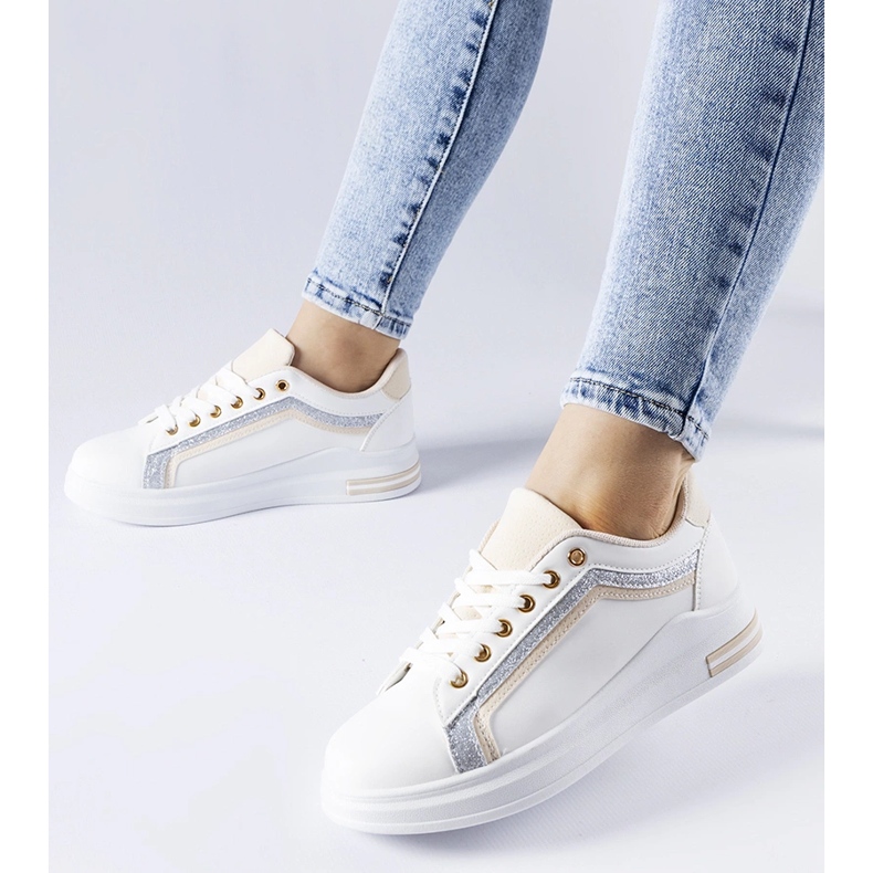 Sneakers bianche con plateau Mayfield bianco 1