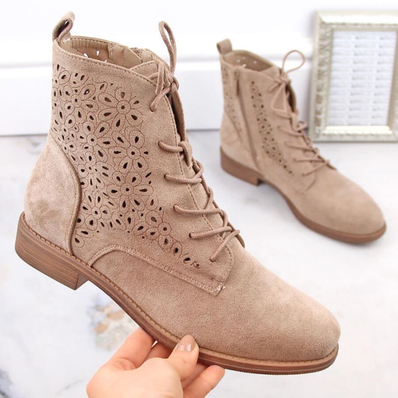 Stivaletto S.Barski W OLI244 in camoscio beige 1