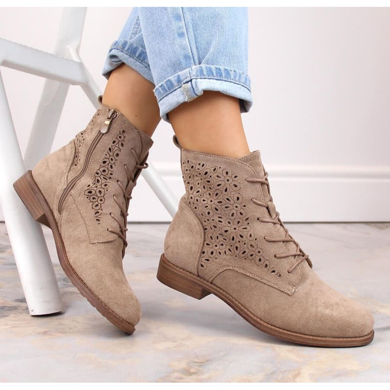 Stivaletto S.Barski W OLI244 in camoscio beige 2