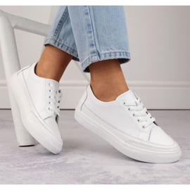 Scarpe Sergio Leone W SK430 in pelle, bianche bianco 1