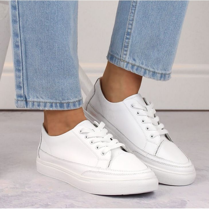 Scarpe Sergio Leone W SK430 in pelle, bianche bianco 2