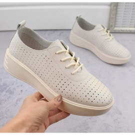 Scarpe Sergio Leone W SK431 in pelle traforata beige 1