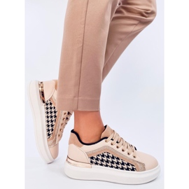 Volyne Sneaker pied de poule da donna beige 1