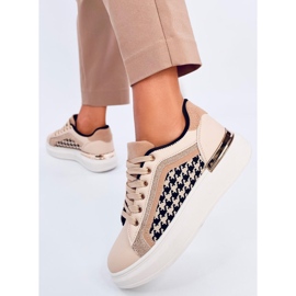 Volyne Sneaker pied de poule da donna beige 2