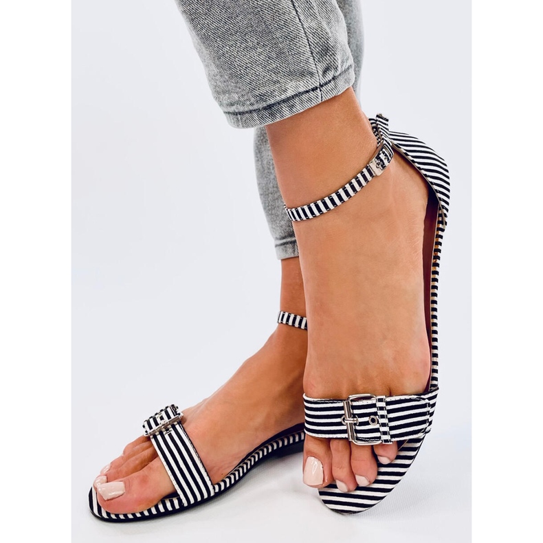 Sandali a righe Ditty Neri - 2a qualità bianco 2