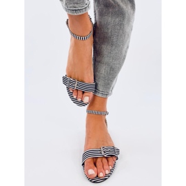 Sandali a righe Ditty Neri - 2a qualità bianca 1