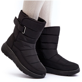 J. Star Stivali da neve isolati con velcro da donna neri Jawora nero 4