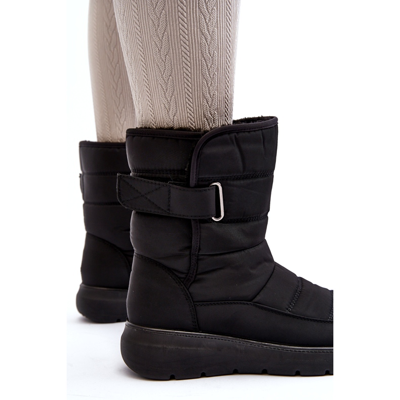 J. Star Stivali da neve isolati con velcro da donna neri Jawora nero 3