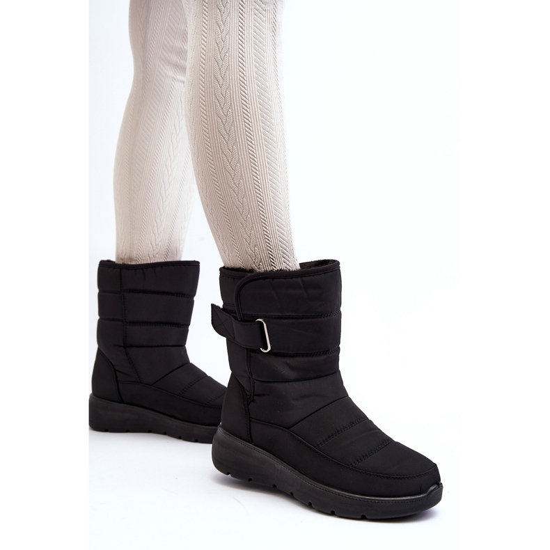 J. Star Stivali da neve isolati con velcro da donna neri Jawora nero 1