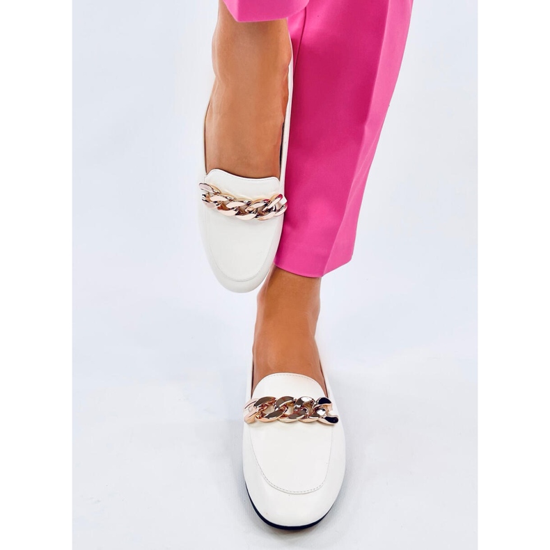 Mocassini con catena bianchi Addison bianco 1