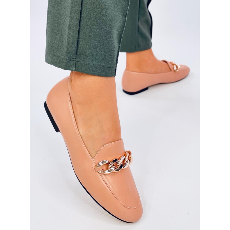 Mocassini con catena Addison Nude beige 2