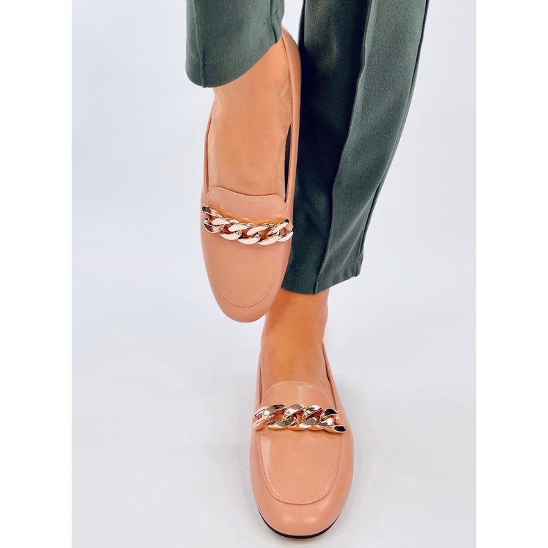 Mocassini con catena Addison Nude beige 1
