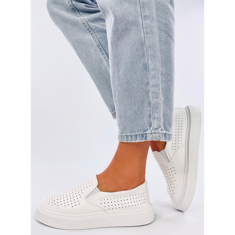 Towns Sneaker slip-on bianche traforate bianco 2