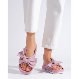 SHELOVET Ciabatte alla moda con fiocco rosa 2