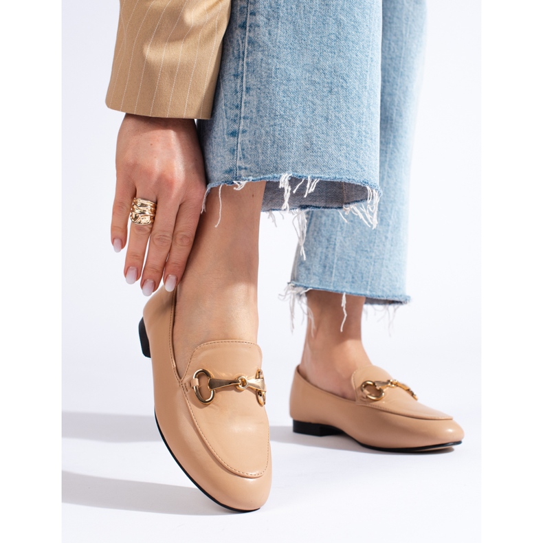 Mocassini Scarpe beige marrone 1