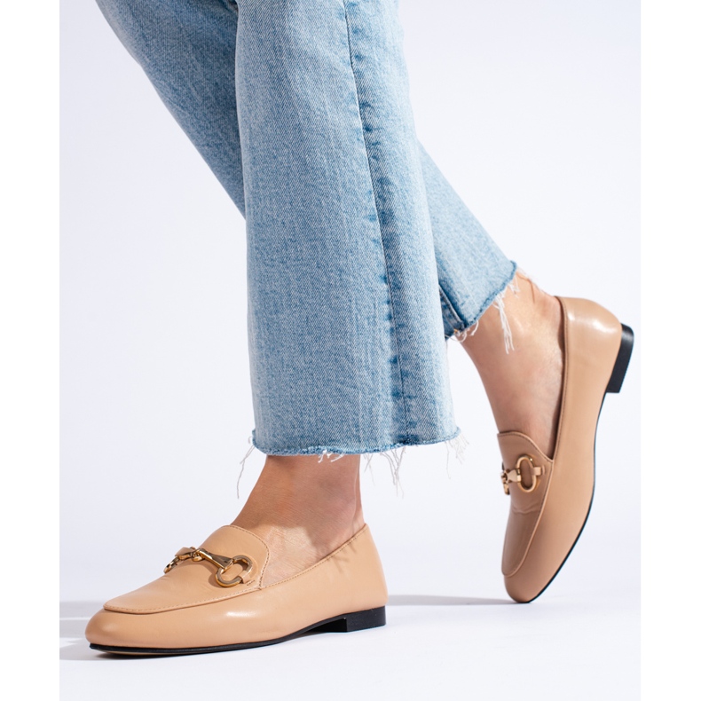 Mocassini Scarpe beige marrone 2