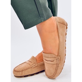 Mocassini da donna Anaya Khaki in camoscio beige 1