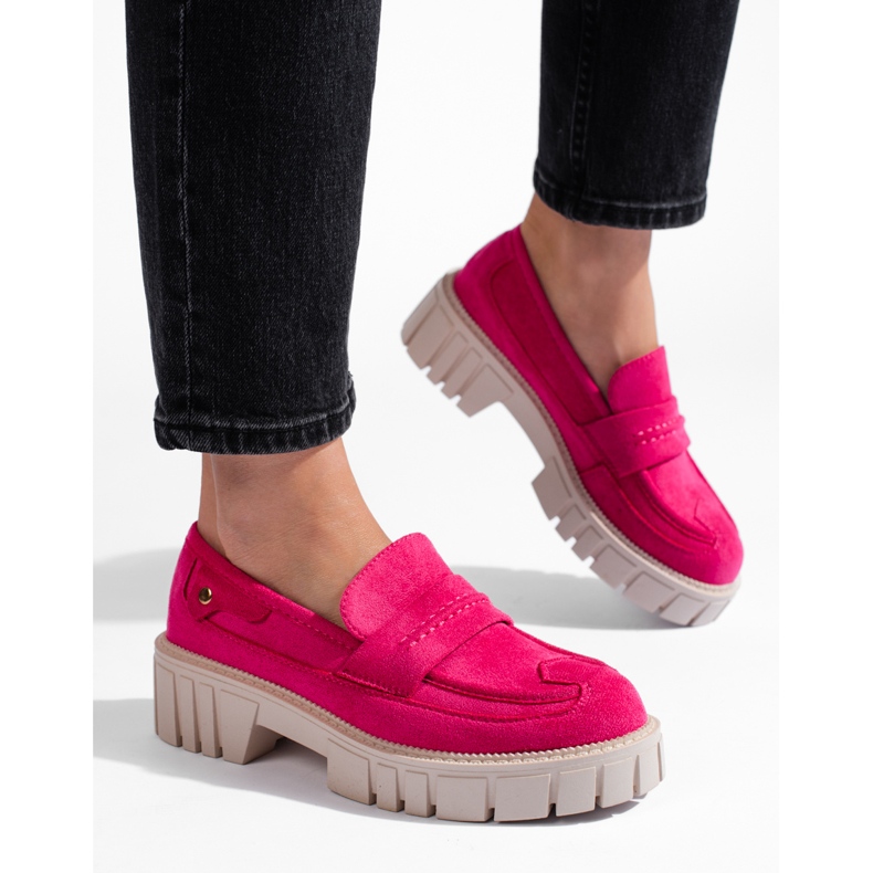 Scarpe da donna in camoscio rosa 1