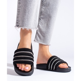 Sandali neri da donna con zirconi Shelovet nero 2