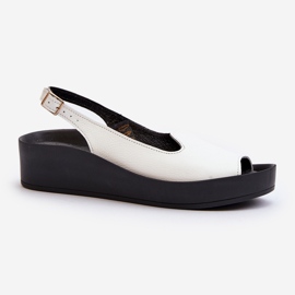 Zazoo 2893 Sandali da Donna in Pelle con Suola Spessa, Bianco 2